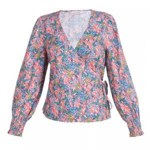 Kettlewell Nettie wrap floral top Long Sleeve wrap women’s small